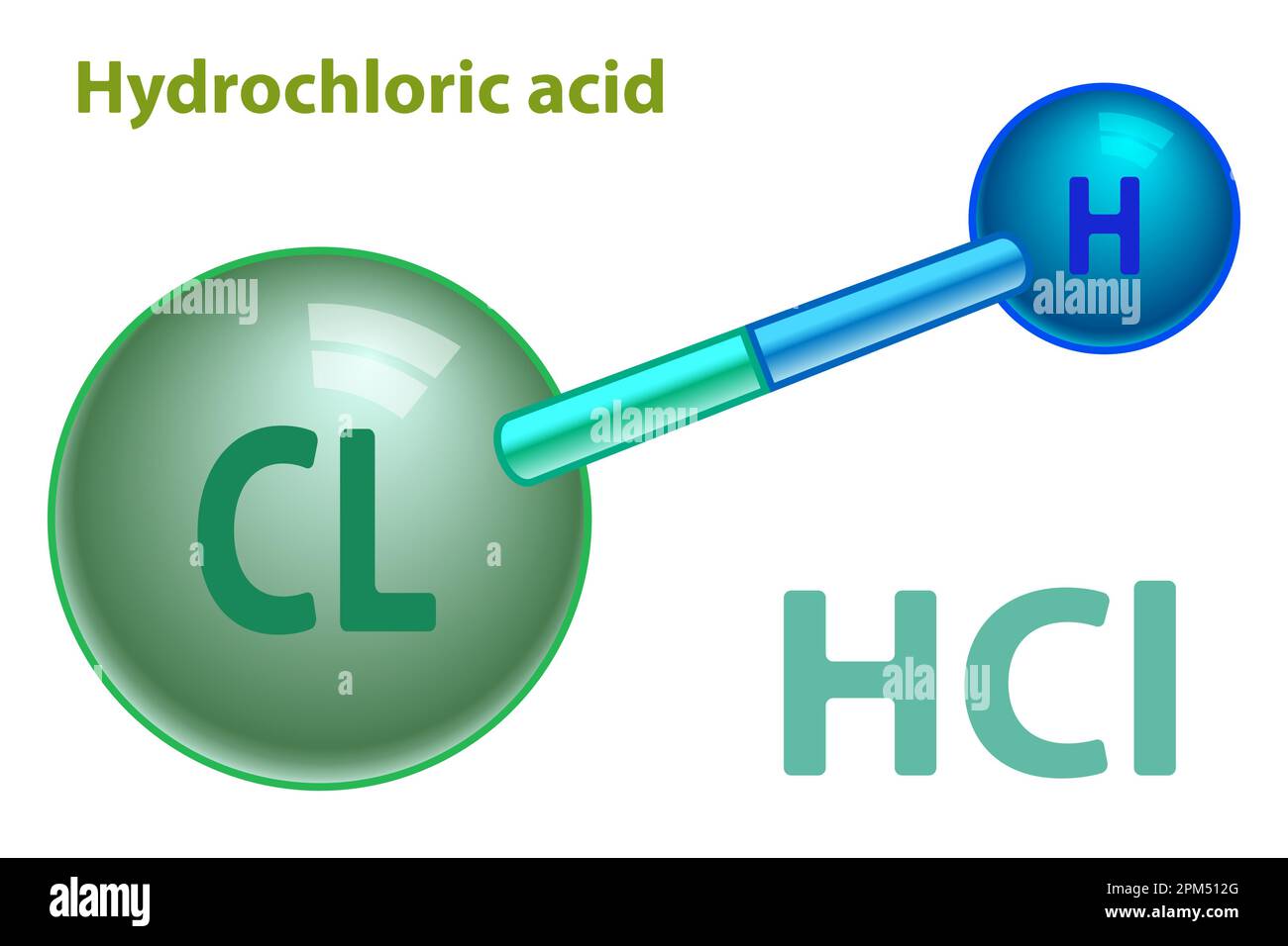 Ilustración abstracta del concepto de molécula de ácido clorhídrico ...