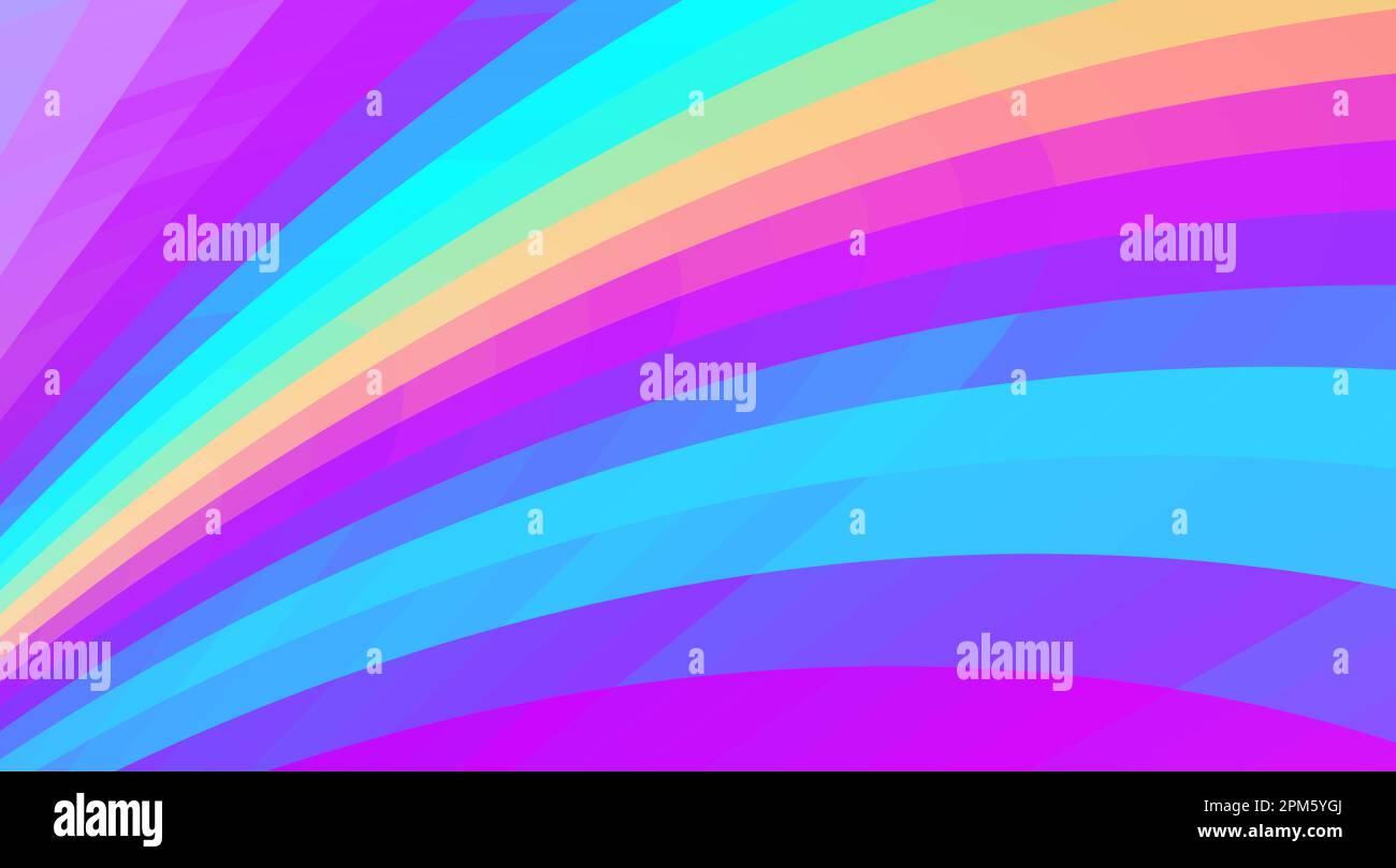 Fondo multicolor abstracto con rayas curvas de cian púrpura y azulado. Patrón gráfico vectorial saturado Ilustración del Vector