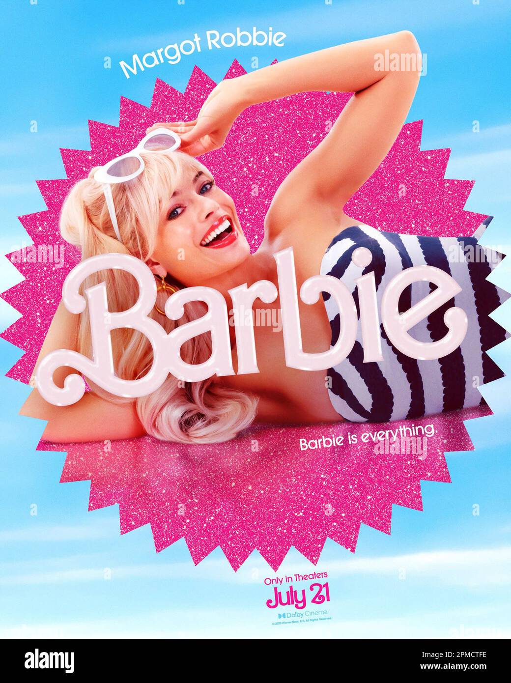 Barbie Cartel De Personaje Estadounidense Margot Robbie Como Barbie Warner Bros