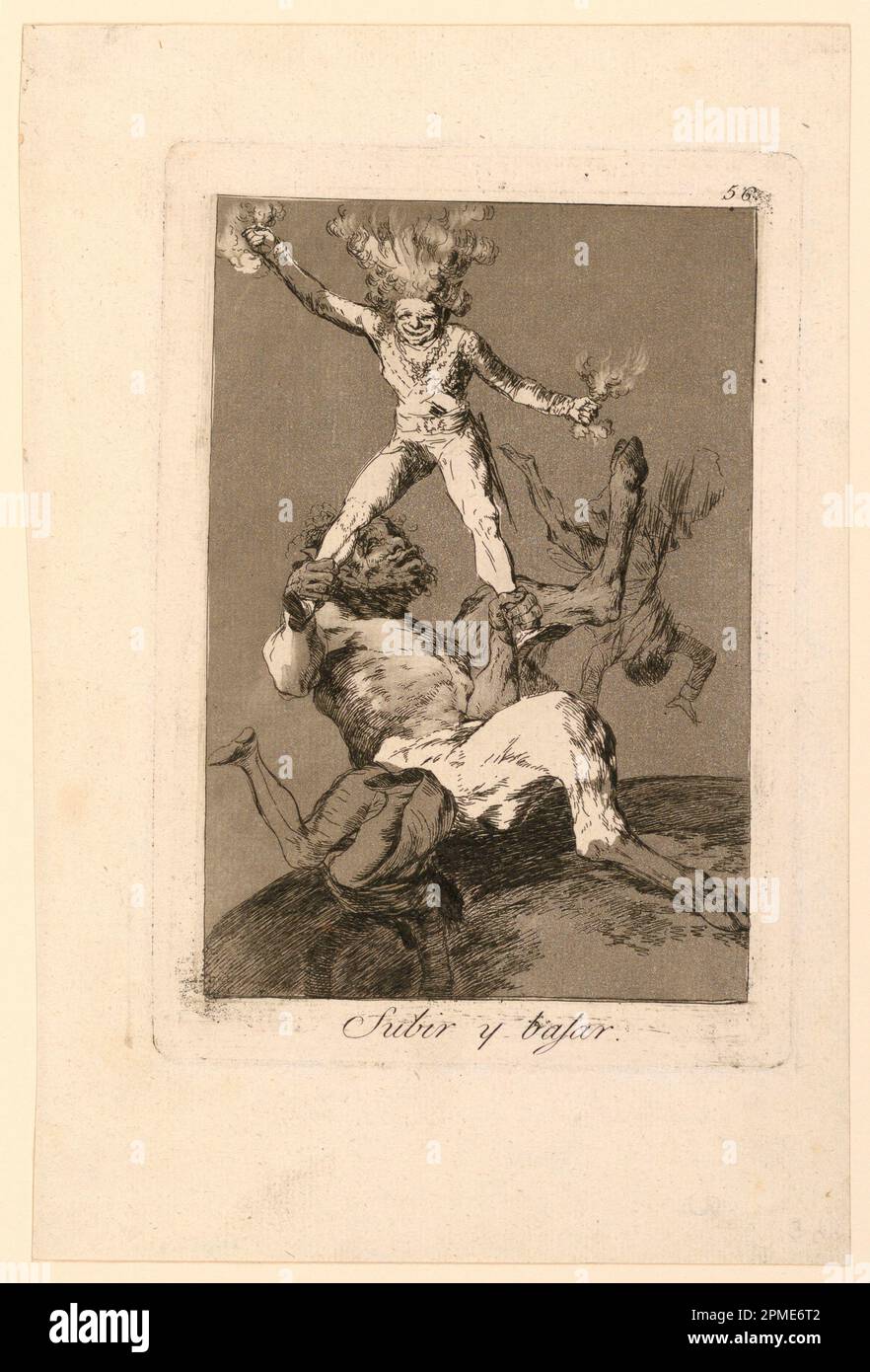 Print, Subir y Bajar; Print Maker: Francisco Goya (De Goya y Lucientes) (español, 1746-1828); grabado y aguatinta sobre papel; 1951-7-1 Foto de stock