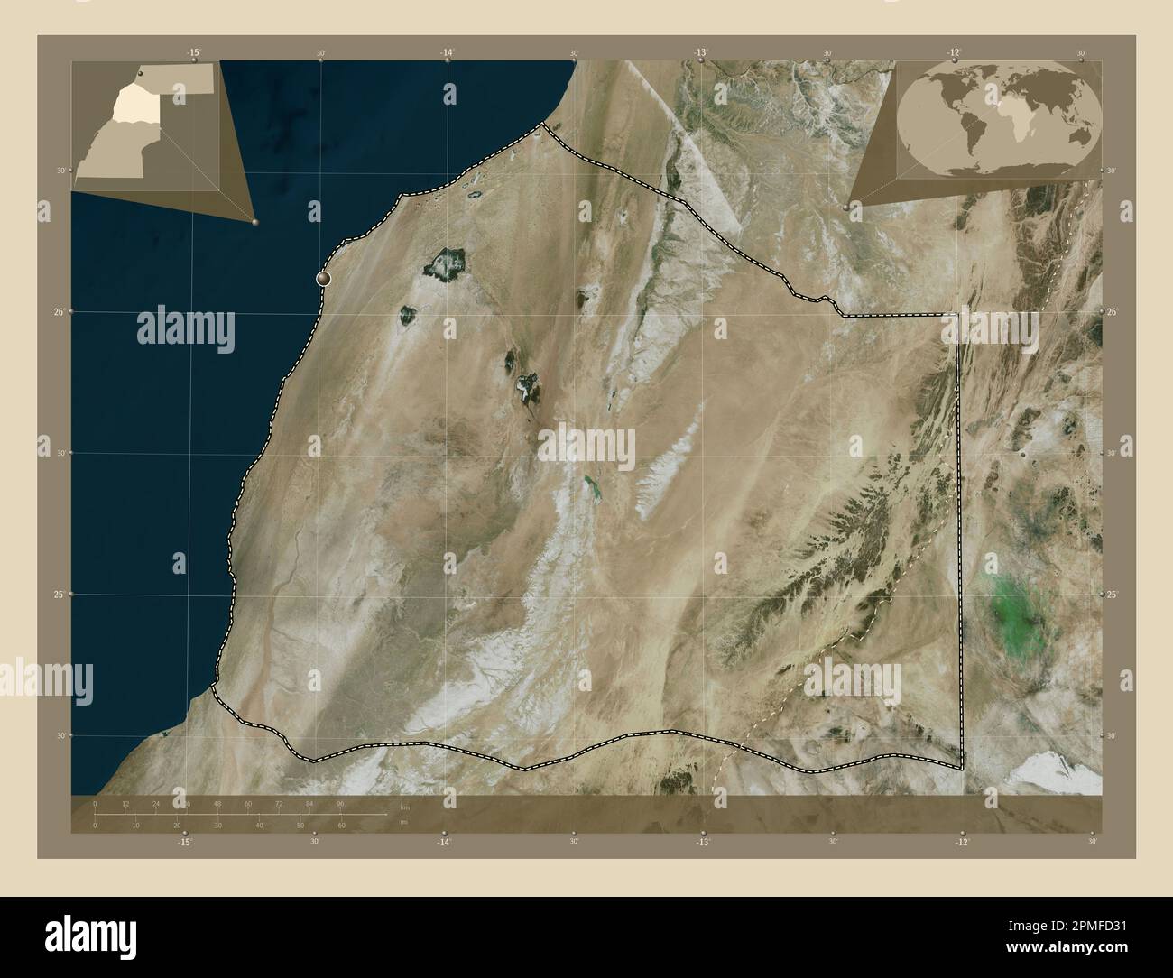 Boujdour Provincia Del Sáhara Occidental Mapa Satelital De Alta