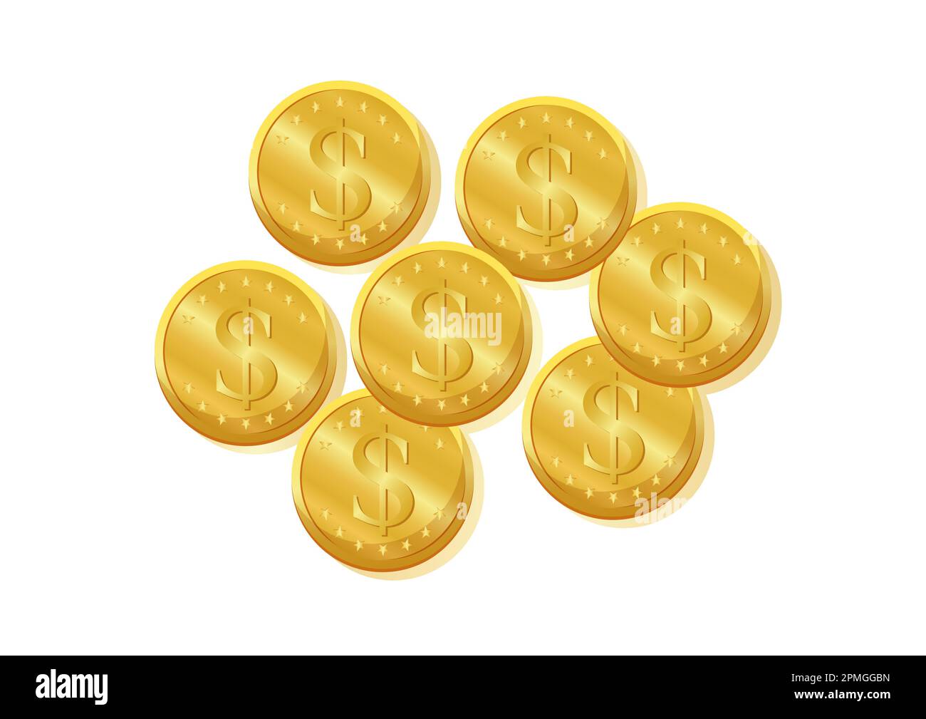 Moneda de oro Clipart Vector aislado sobre fondo blanco Ilustración del Vector