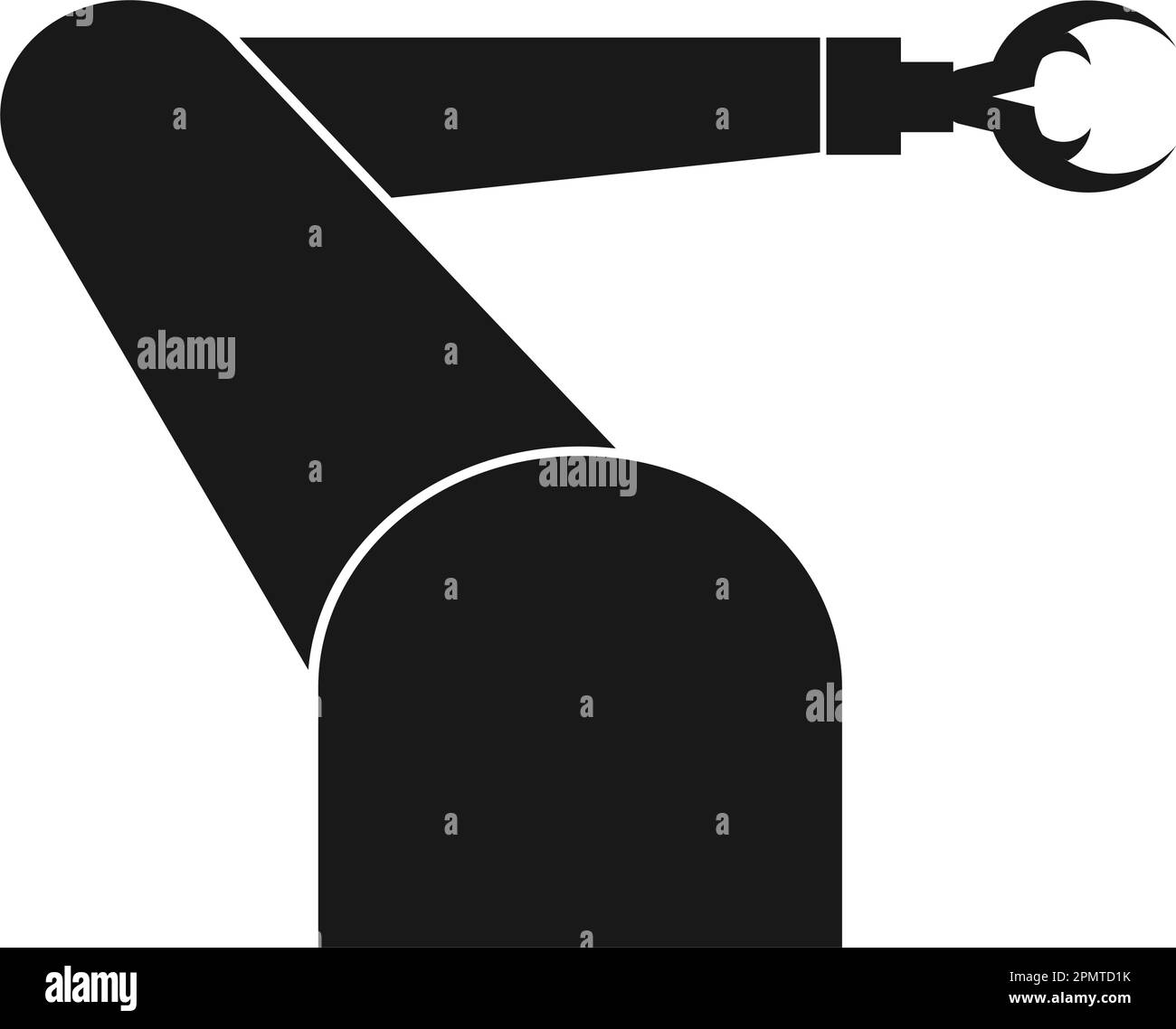 Diseño industrial del vector del icono del robot, icono mecánico del brazo del robot. Ilustración del Vector