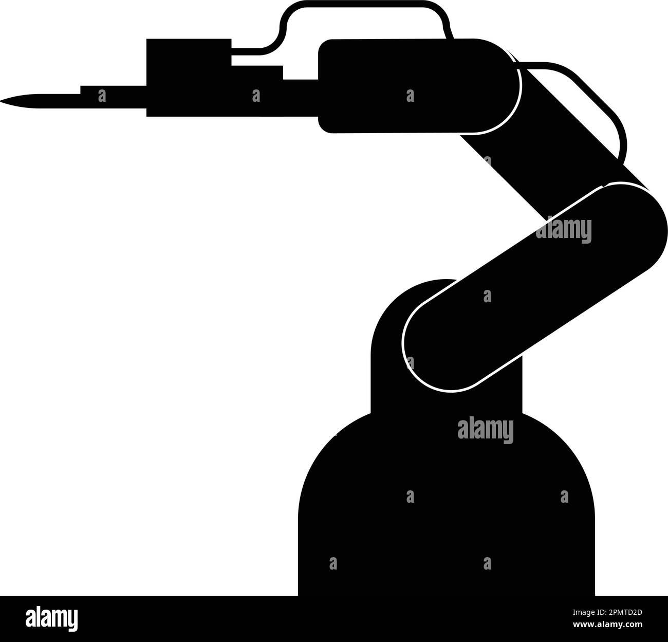 Diseño industrial del vector del icono del robot, icono mecánico del brazo del robot. Ilustración del Vector