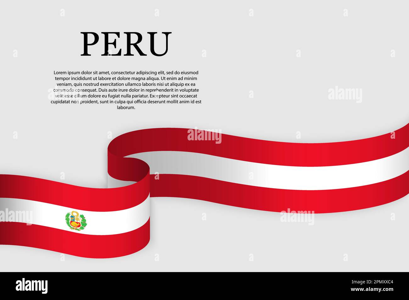 Bandera de cinta de Perú. Fondo abstracto Imagen Vector de stock - Alamy