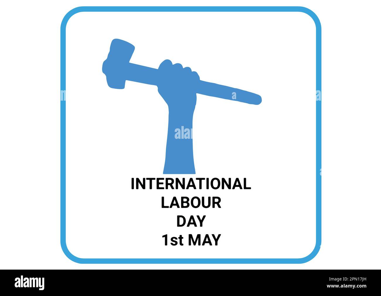 Día Internacional del Trabajo. 1st de mayo. Concepto de vacaciones. Plantilla para fondo, banner, tarjeta, cartel con inscripción de texto. Ilustración del Vector