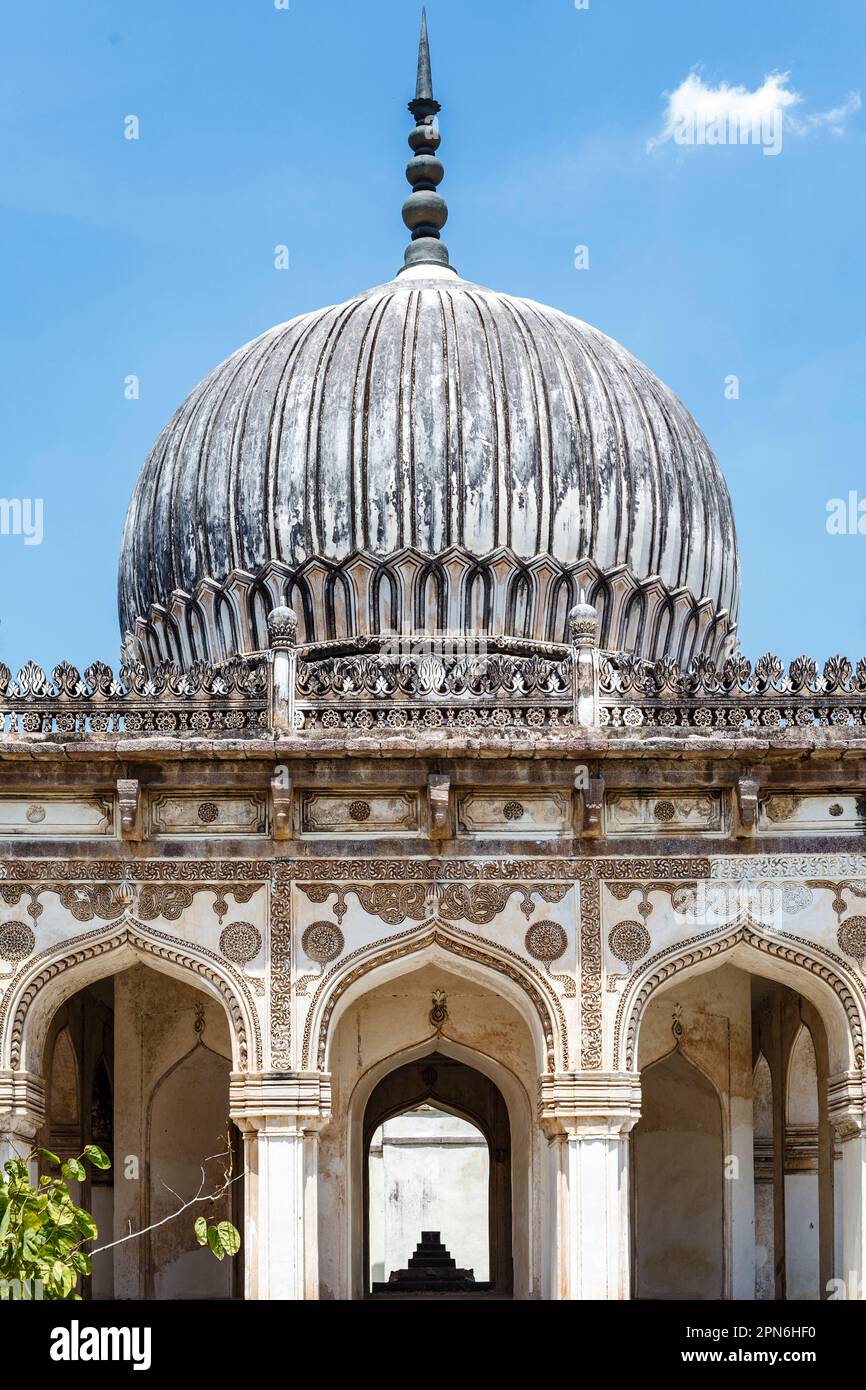 Mausoleo de Hakim's, Tumbas Qutub Shahi, Hyderabad, Telangana, India, Asia Foto de stock