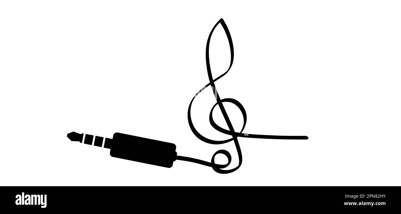 Icono de enchufe de nota musical de dibujos animados. Nota musical
