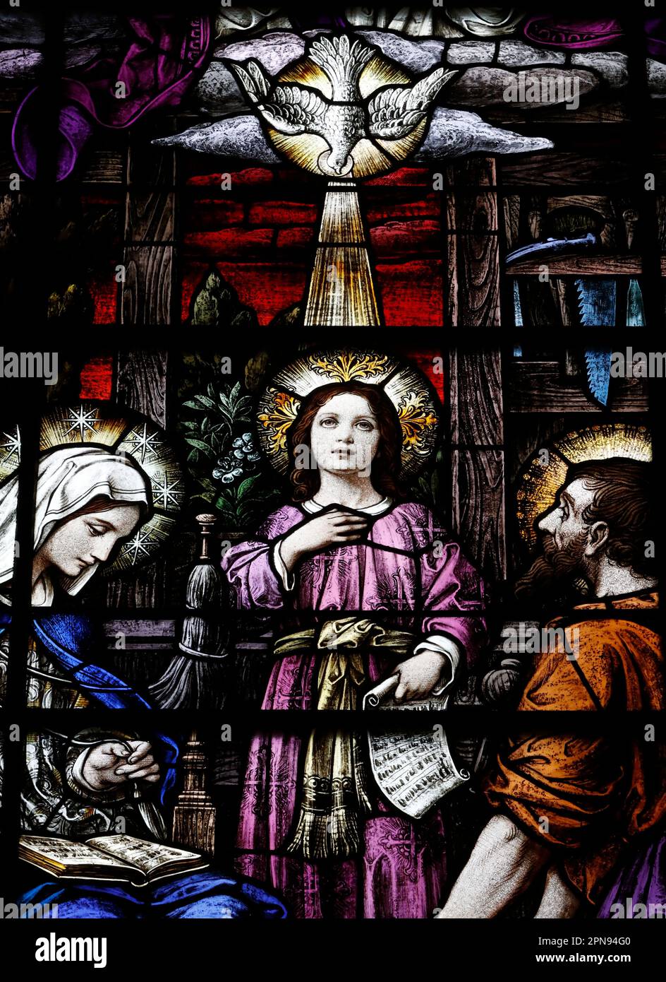 Vitrales construidos en 1920s. Vidrio de Franz Meyer Alemania. Joven