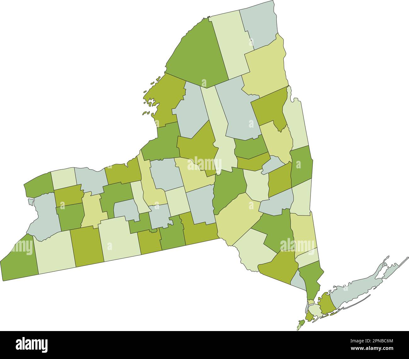 Mapa político editable altamente detallado con capas separadas. Nueva York. Ilustración del Vector