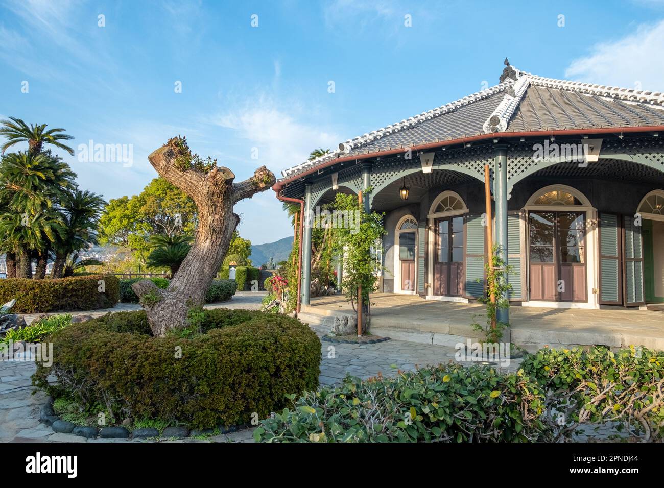 Casa escénica de Glover en el jardín de Glover en Nagasaki, Japón Foto de stock