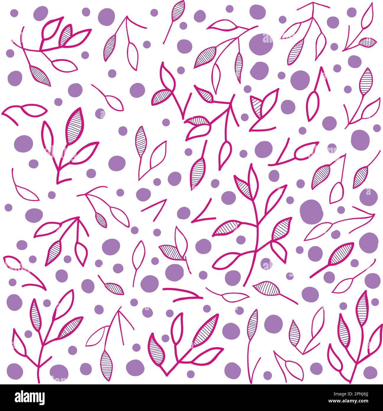 brumoso Transeúnte apuntalar Estampado floral. Hojas de color rosa brillante y púrpura dibujado en una  tableta sobre un fondo blanco. Vector ornamento. Conveniente para imprimir  en papel, tela, invitati Imagen Vector de stock - Alamy