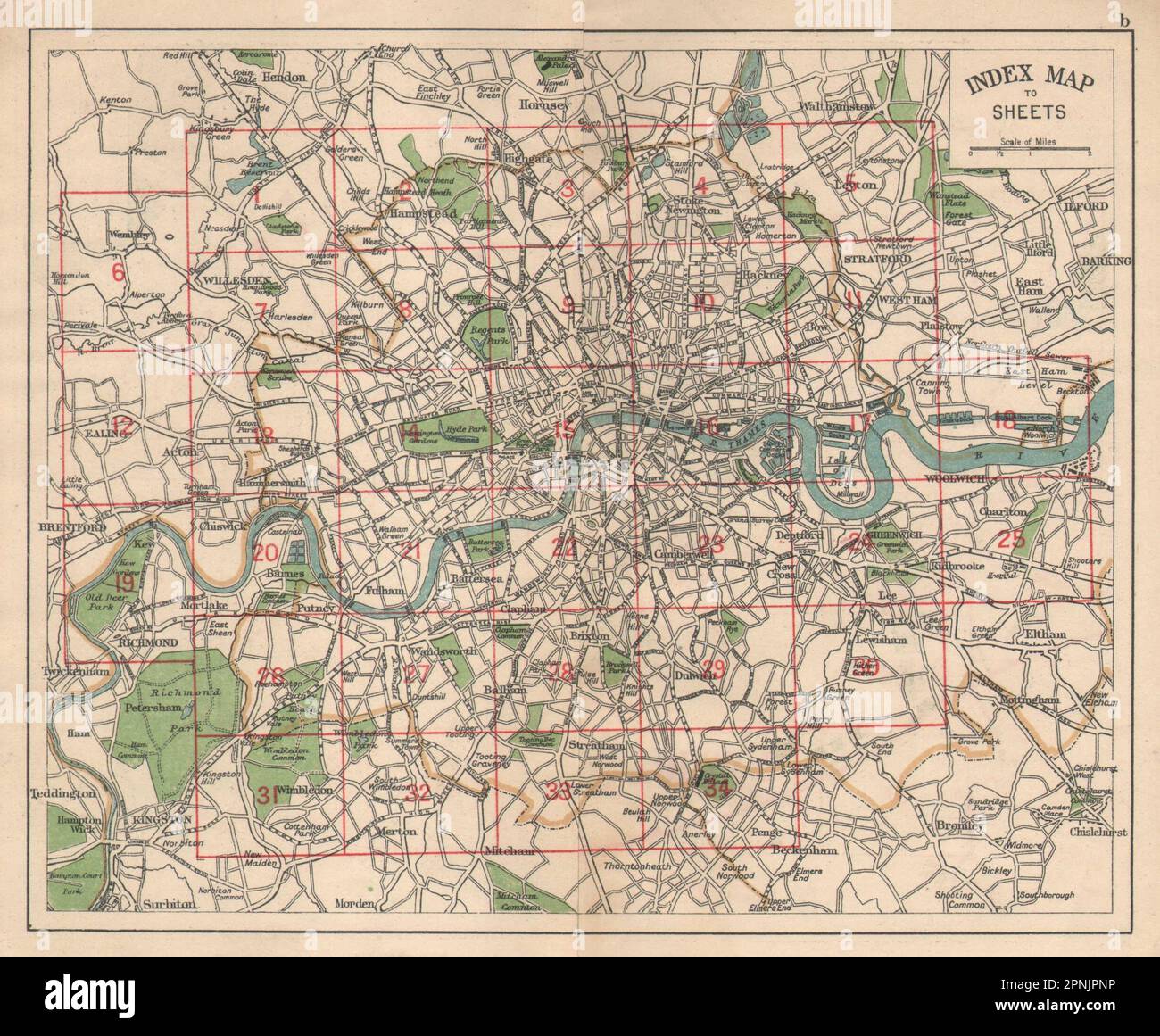 LONDRES. Mapa de índice. Carreteras. BACON 1925 antiguo gráfico de plan vintage Foto de stock