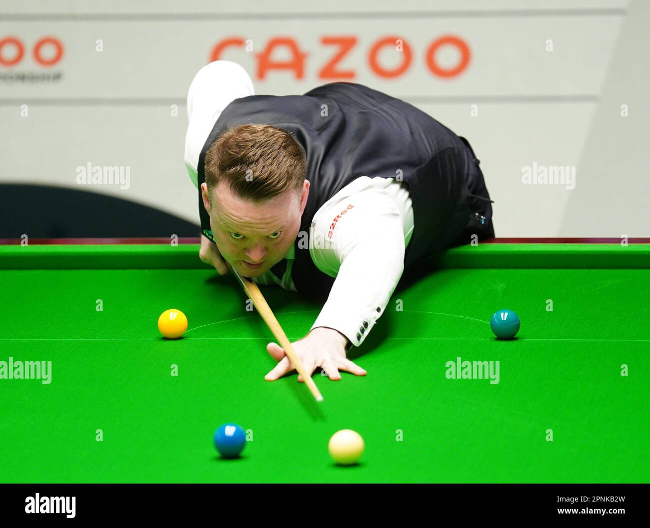 Shaun Murphy durante su partido con Si Jiahui en el quinto día del