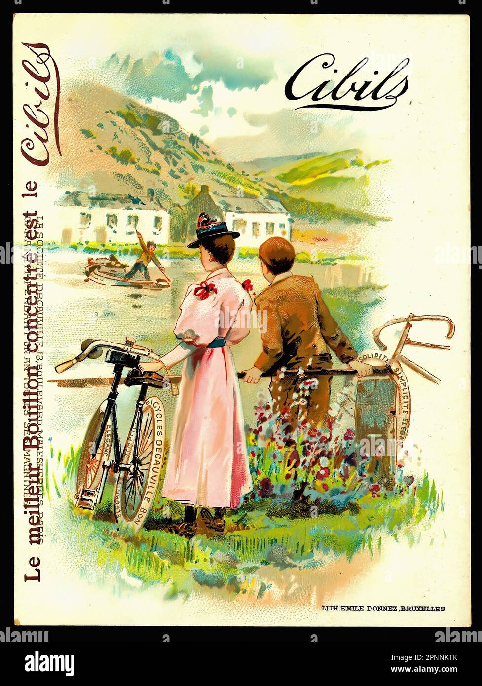 Bicicletas 5 - Vintage Tarjeta comercial belga, Belle Epoque Era Fotografía  de stock - Alamy