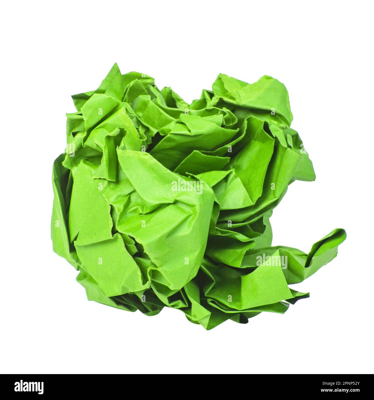 Bola de papel de color verde aislado sobre fondo blanco. Foto tomada en  estudio Fotografía de stock - Alamy