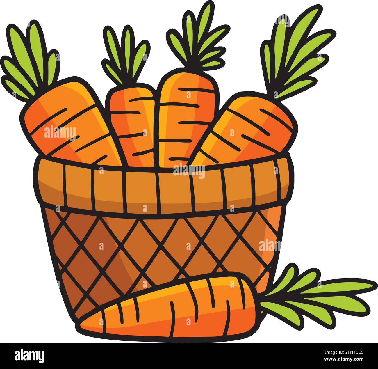 Zanahorias de dibujos animados de colores Clipart Ilustración Imagen