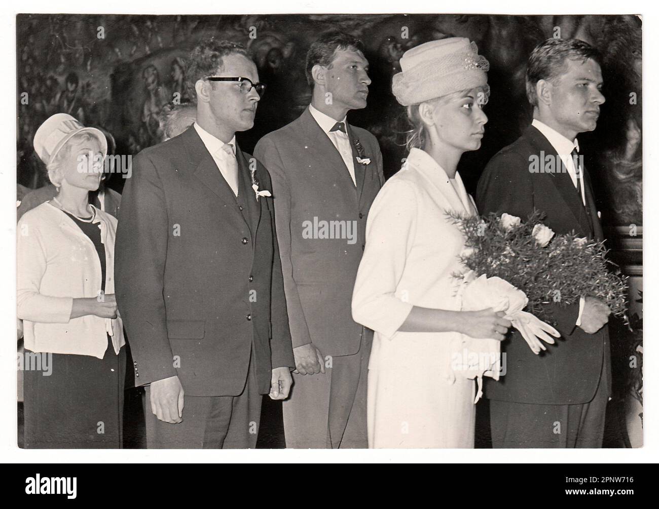 La República Socialista Checoslovaca, circa 1965: vintage foto muestra la ceremonia de boda, circa 1965. Foto de stock