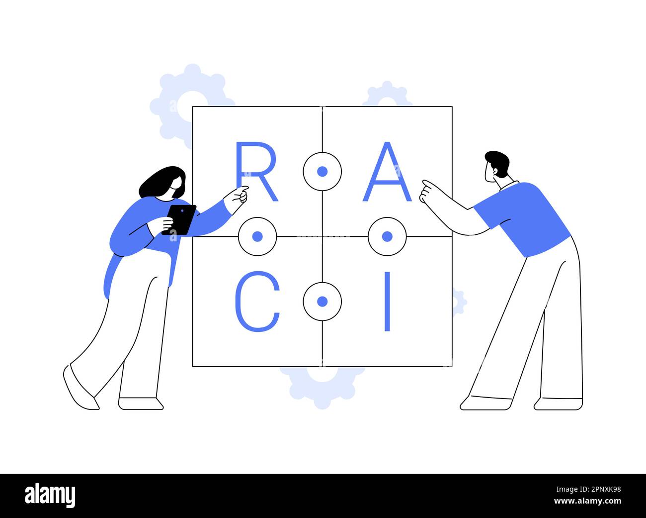 RACI matriz resumen concepto vector ilustración Imagen Vector de stock ...