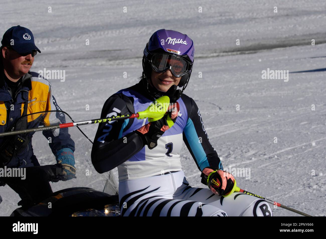 Esquí Alpin, Damen National Mannschaft en Sölden, aquí Maria Höfl-Riesch Foto de stock