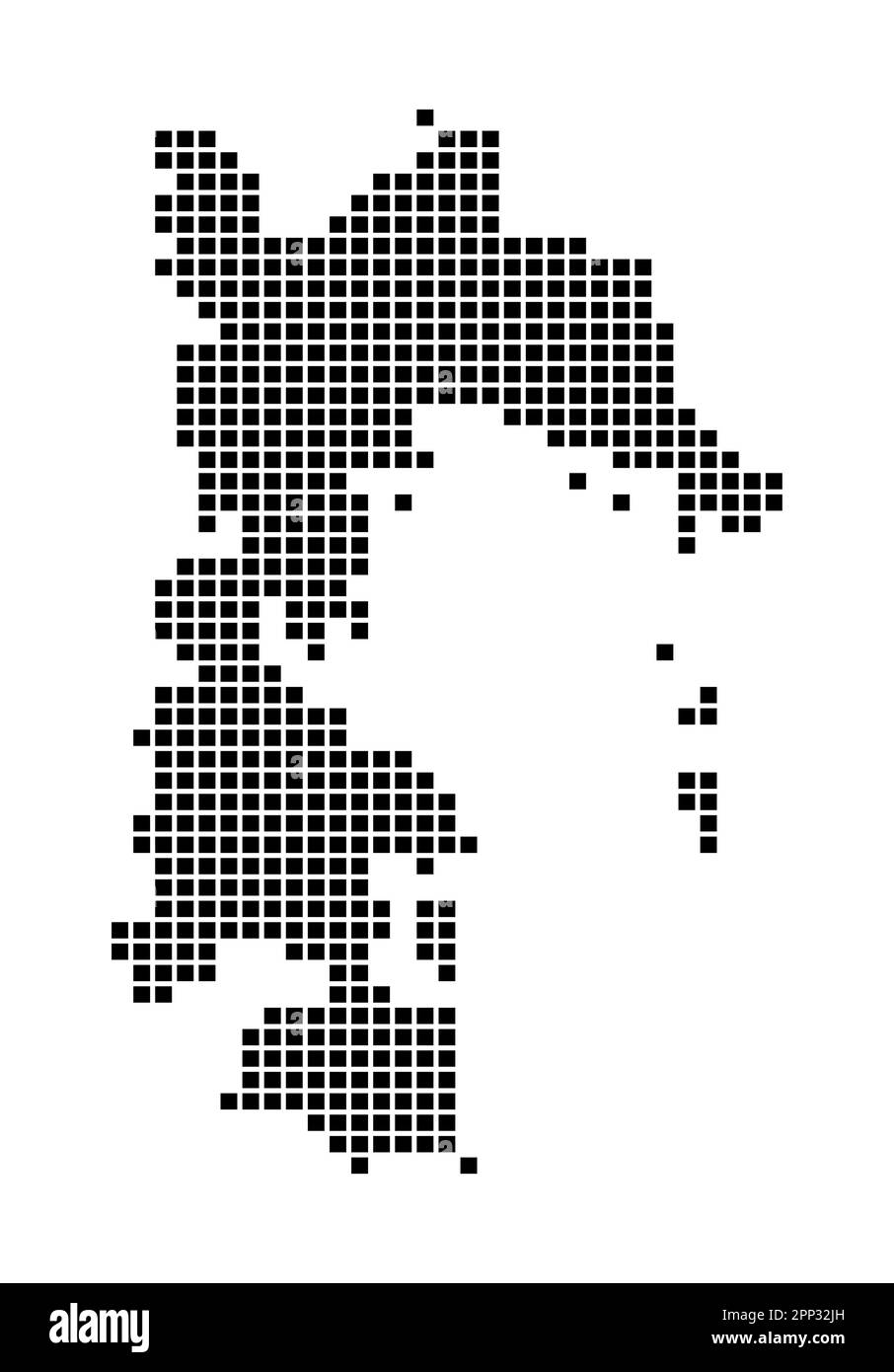 Mapa de Patmos. Mapa de Patmos en estilo punteado. Fronteras de la isla
