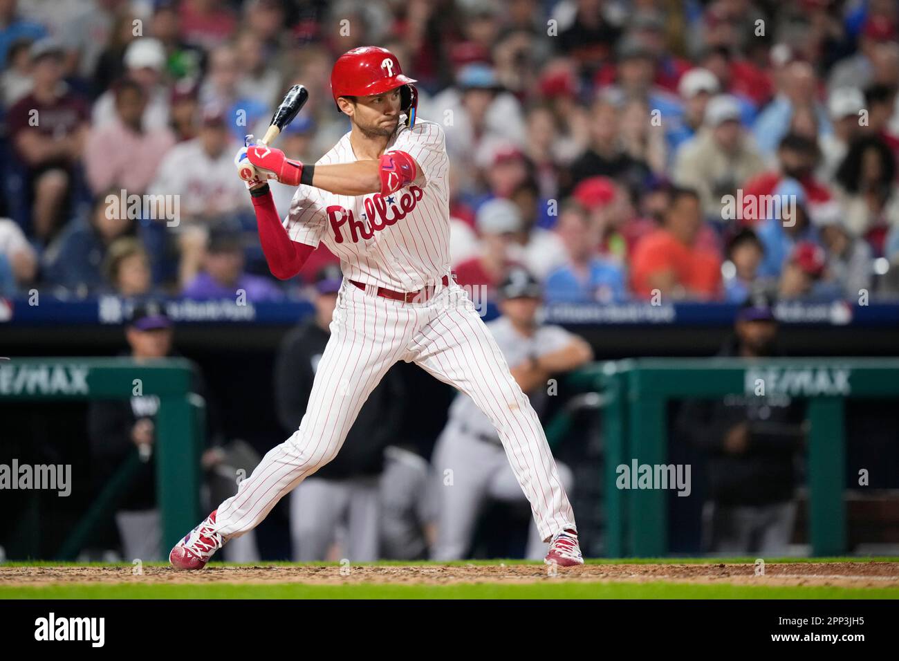 Philadelphia Phillies' Trea Turner during the fifth inning of a baseball  game, Friday, June 9, 2023, in Philadelphia. (AP Photo/Matt Rourke Stock  Photo - Alamy