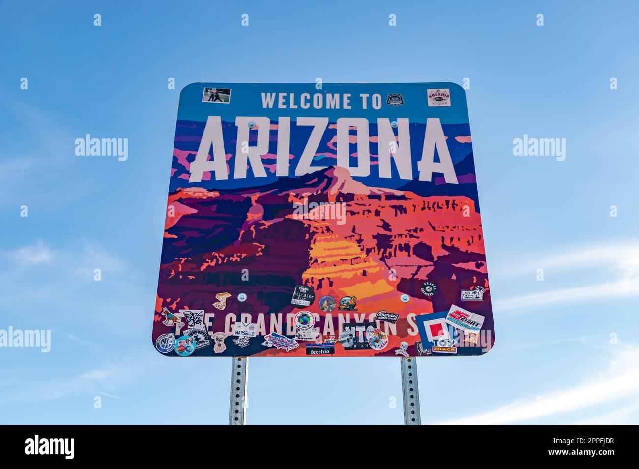Bienvenido a Arizona State Sign Foto de stock