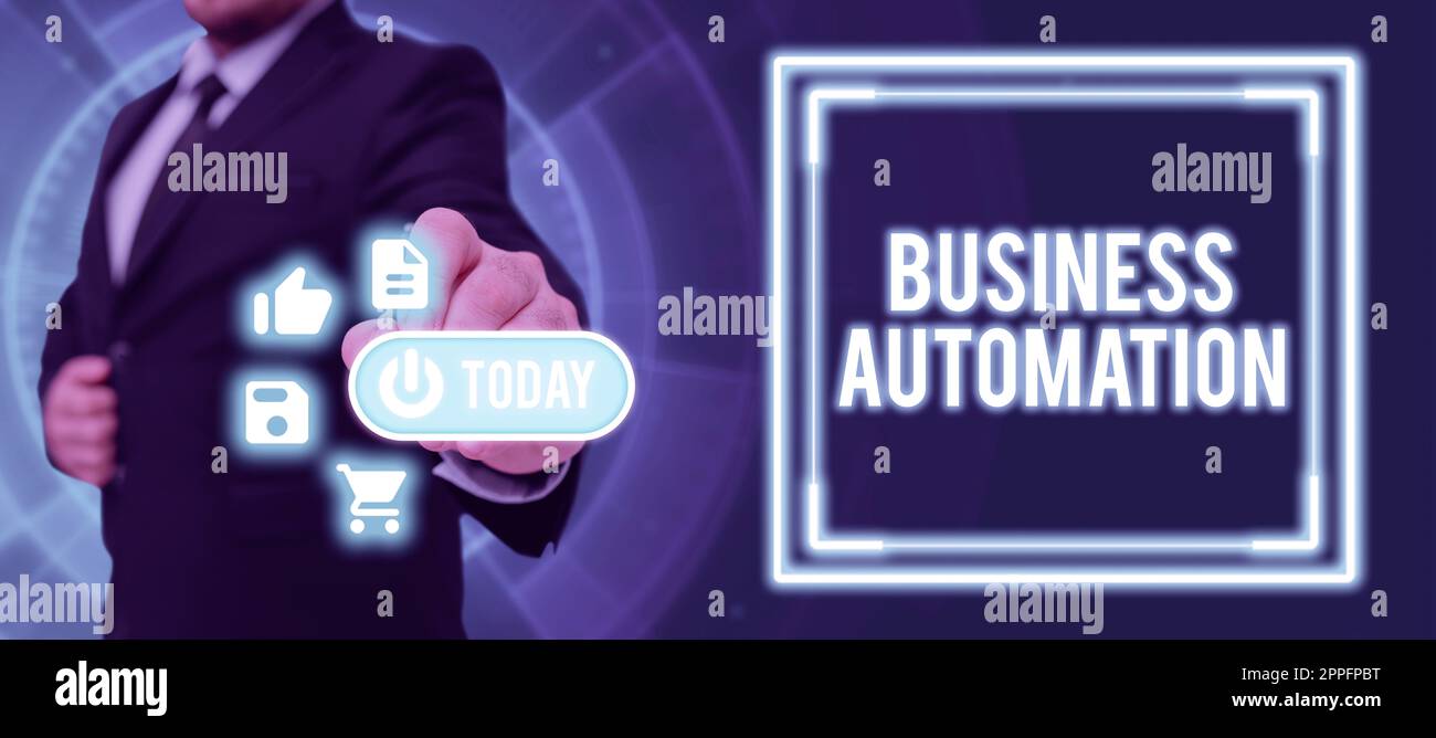 Escritura mostrando texto Business Automation. Significado conceptual para la transformación digital Optimizado para la simplicidad Foto de stock