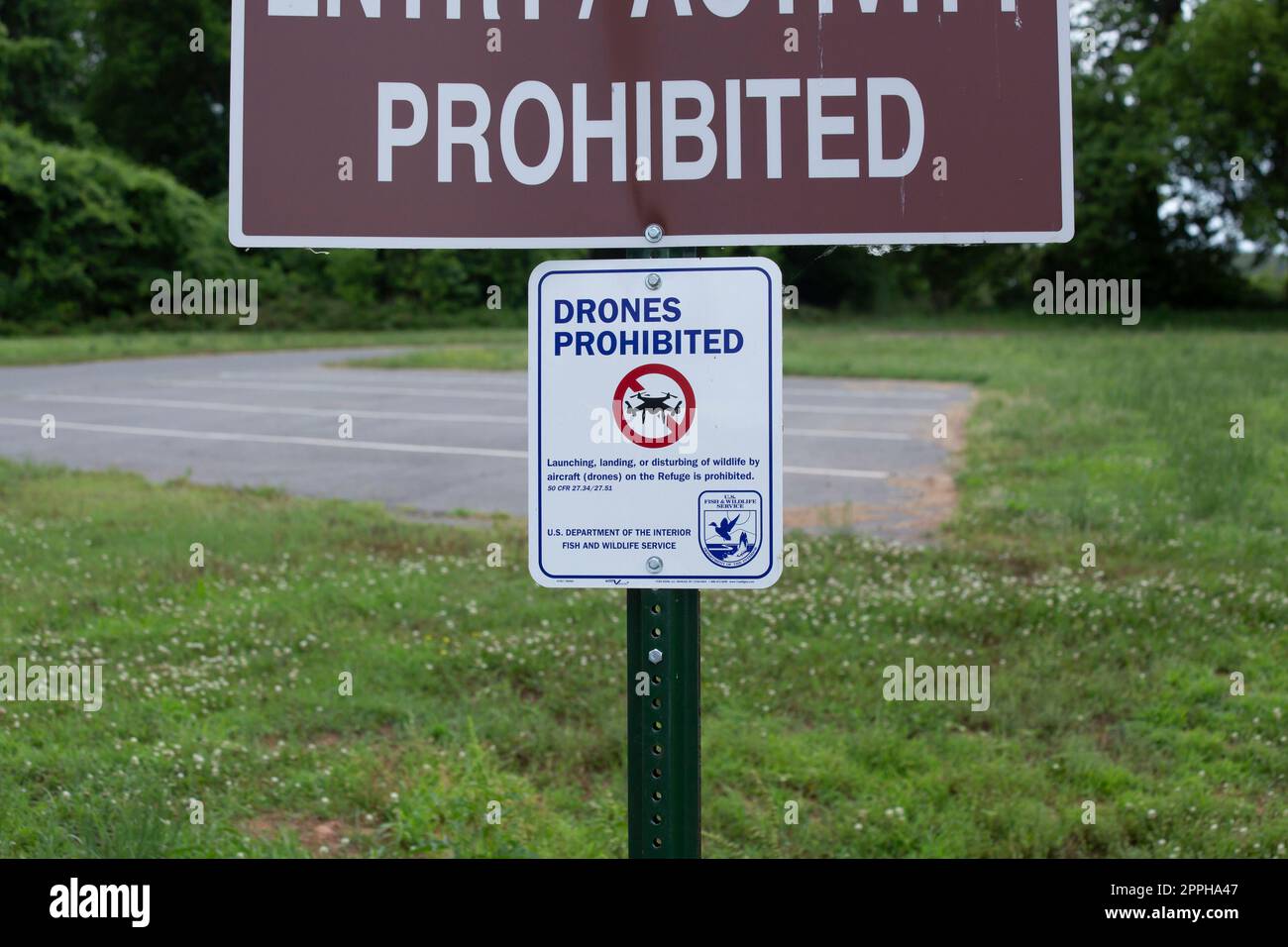 Señal de No Drones Foto de stock