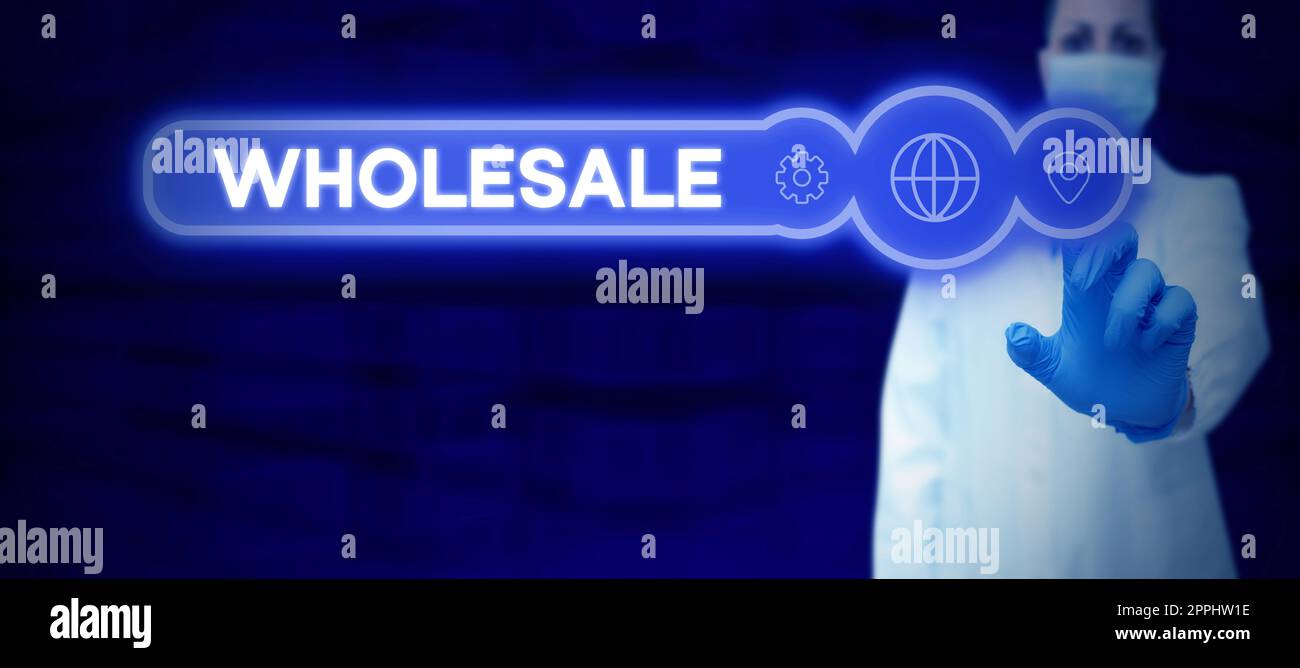 Visualización conceptual al por mayor. Concepto que significa la venta