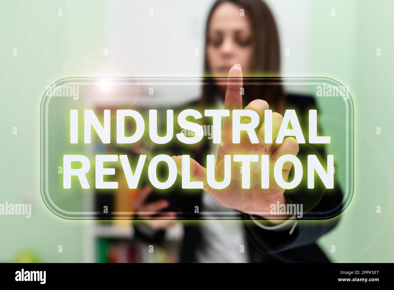 Inspiración mostrando signo Revolución Industrial. Los cambios en la fabricación y el transporte de mercancías muestran los negocios Foto de stock