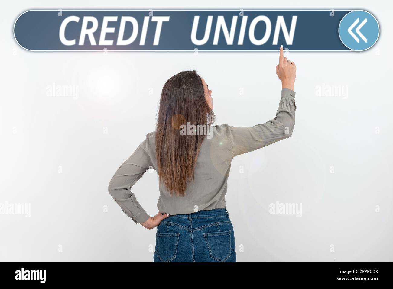 Escritura mostrando texto Credit Union. Asociación cooperativa de fotografía conceptual que hace pequeños préstamos a los miembros Foto de stock