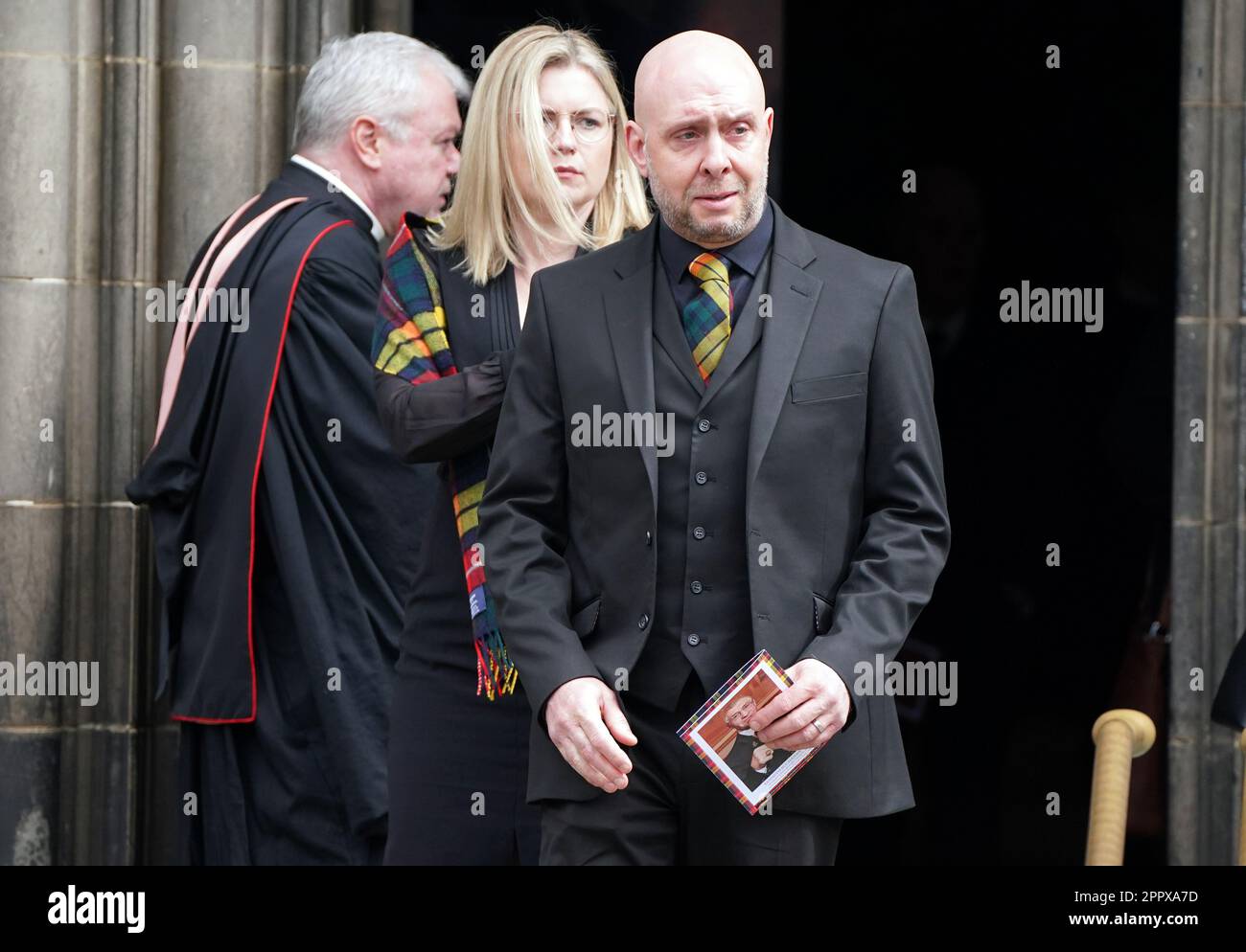 Mark Buchanan después de un servicio conmemorativo para su padre y ex