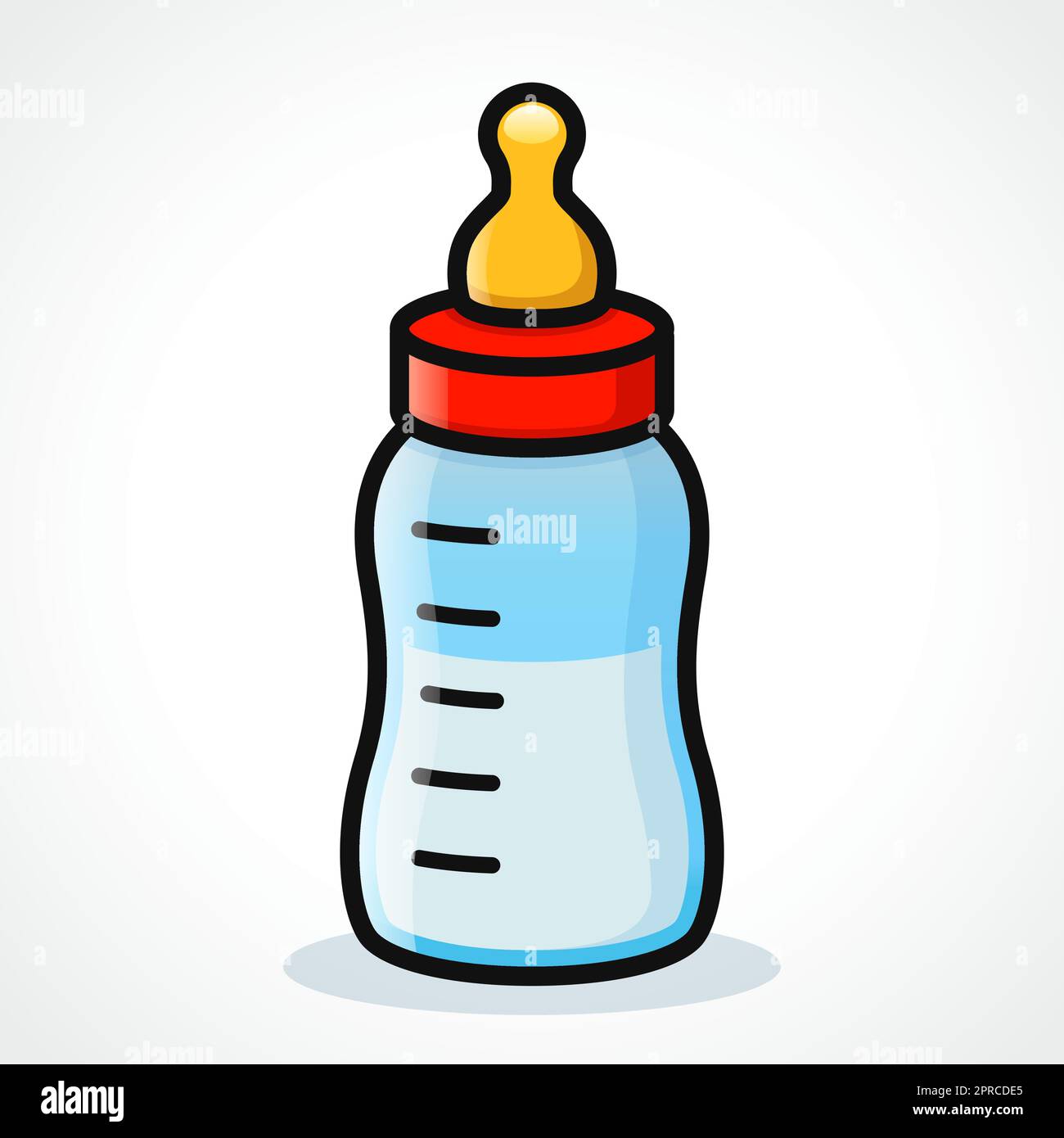 botella de bebé color dibujo de dibujos animados Imagen Vector de stock