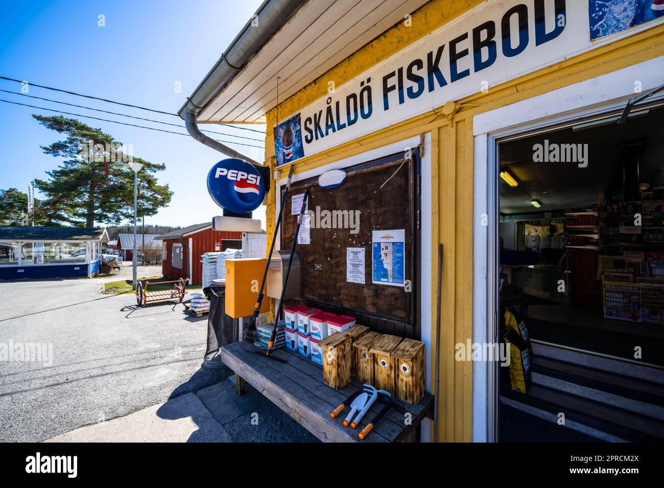 En la tienda del archipiélago de Sommaröstrand, Tammisaari, Finlandia Foto de stock