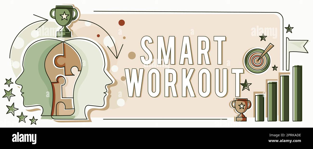 Título conceptual Smart Workout, palabra para el ejercicio properly diseñado para maximizar el crecimiento muscular Foto de stock