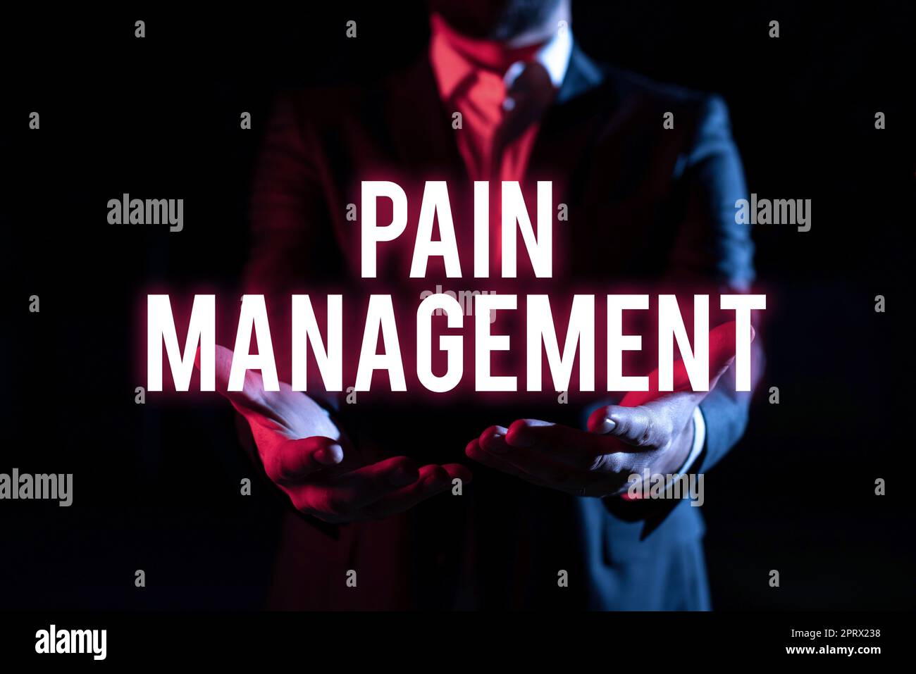 Inspiración que muestra el signo del dolor Managementa rama de la