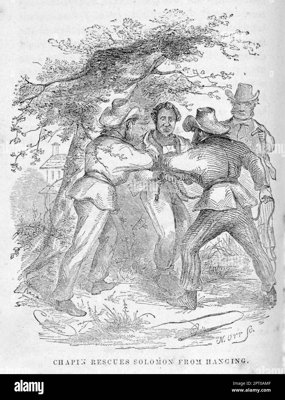 Chapin rescata a Salomón de la horca', ilustración de Doce Años De Esclavo  (1853 Fotografía de stock - Alamy