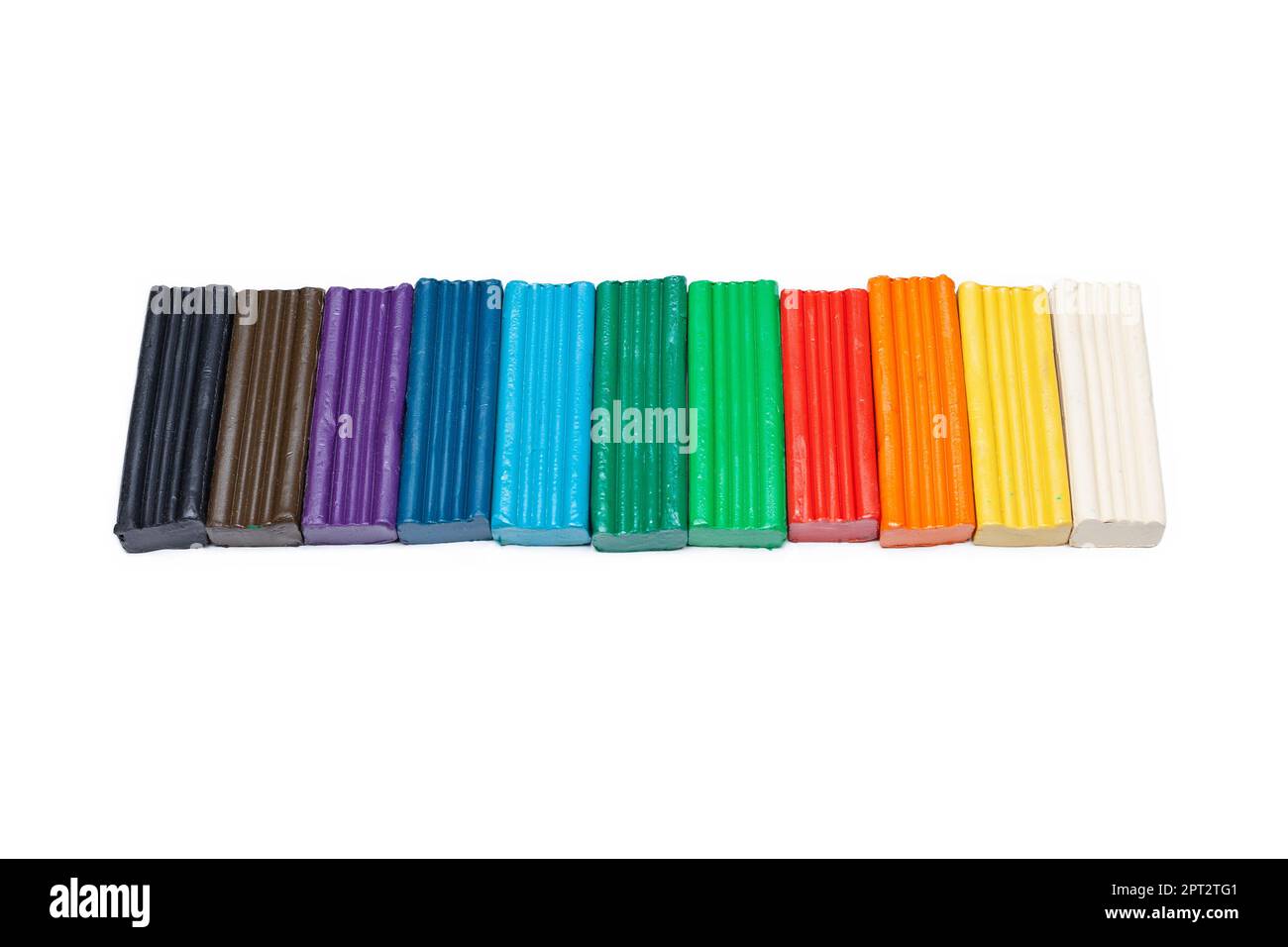 Plastilina, conjunto multicolor de plastilina sobre un fondo blanco Foto de stock