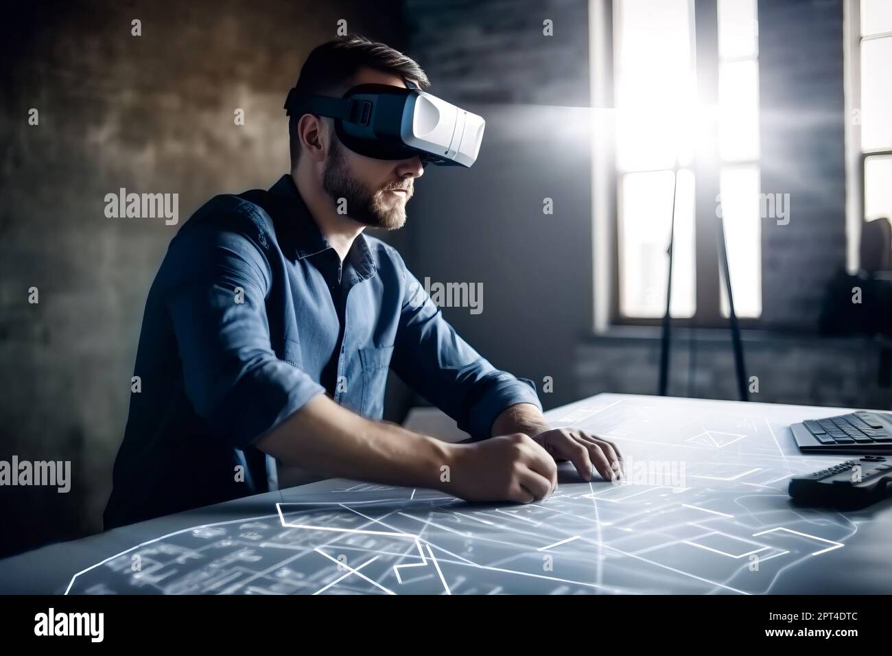 Mundo de realidad virtual con Artificial Inteligente. Cree IA con Microsoft  Hololens. Experiencias Estudiantiles Realidad Mixta en el laboratorio de  estudio. Creado con Fotografía de stock - Alamy