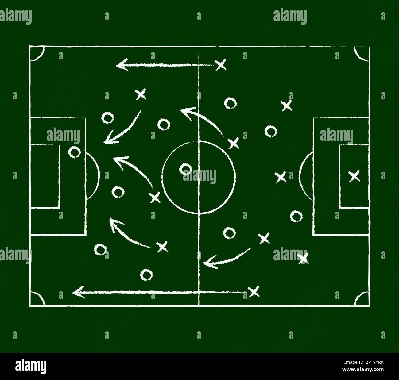 Táctica de fútbol en una pizarra blanca Imagen Vector de stock - Alamy