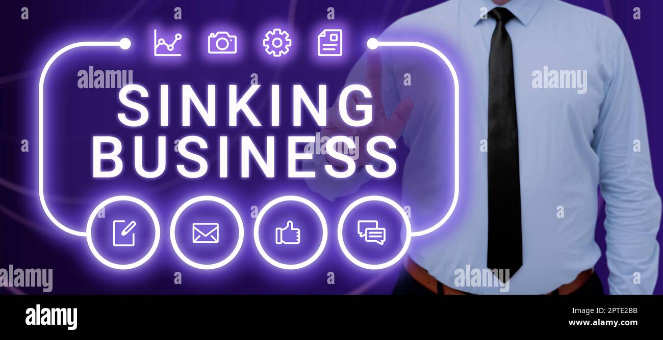Leyenda conceptual Sinking Business, Business muestra la empresa u otra  organización que está fallando Fotografía de stock - Alamy