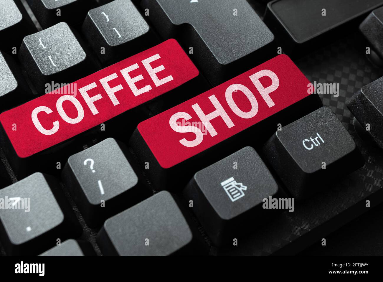 Escritura que muestra el texto Coffee Shop, concepto que significa un