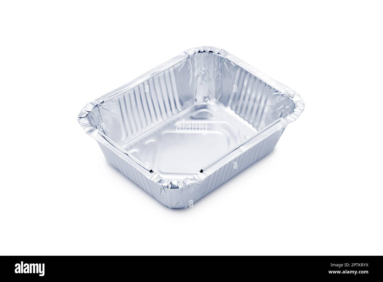 Contenedor de aluminio para comida caliente para llevar aislado en blanco  Fotografía de stock - Alamy