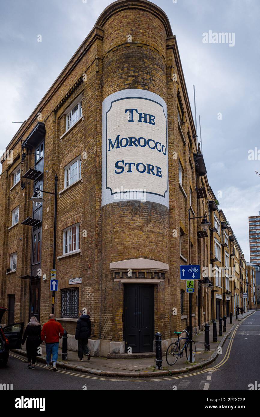 The Morocco Store Leathermarket Bermondsey Londres. Almacén de especias del siglo XVIII convertido en apartamentos de lujo en 1997. Foto de stock