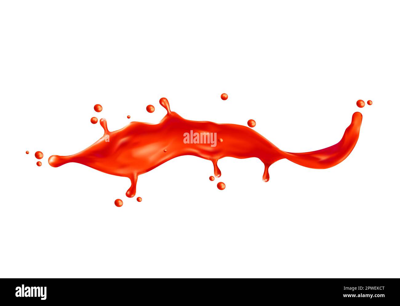 Tomate ketchup onda de flujo splash, vector de alimentos. Ketchup