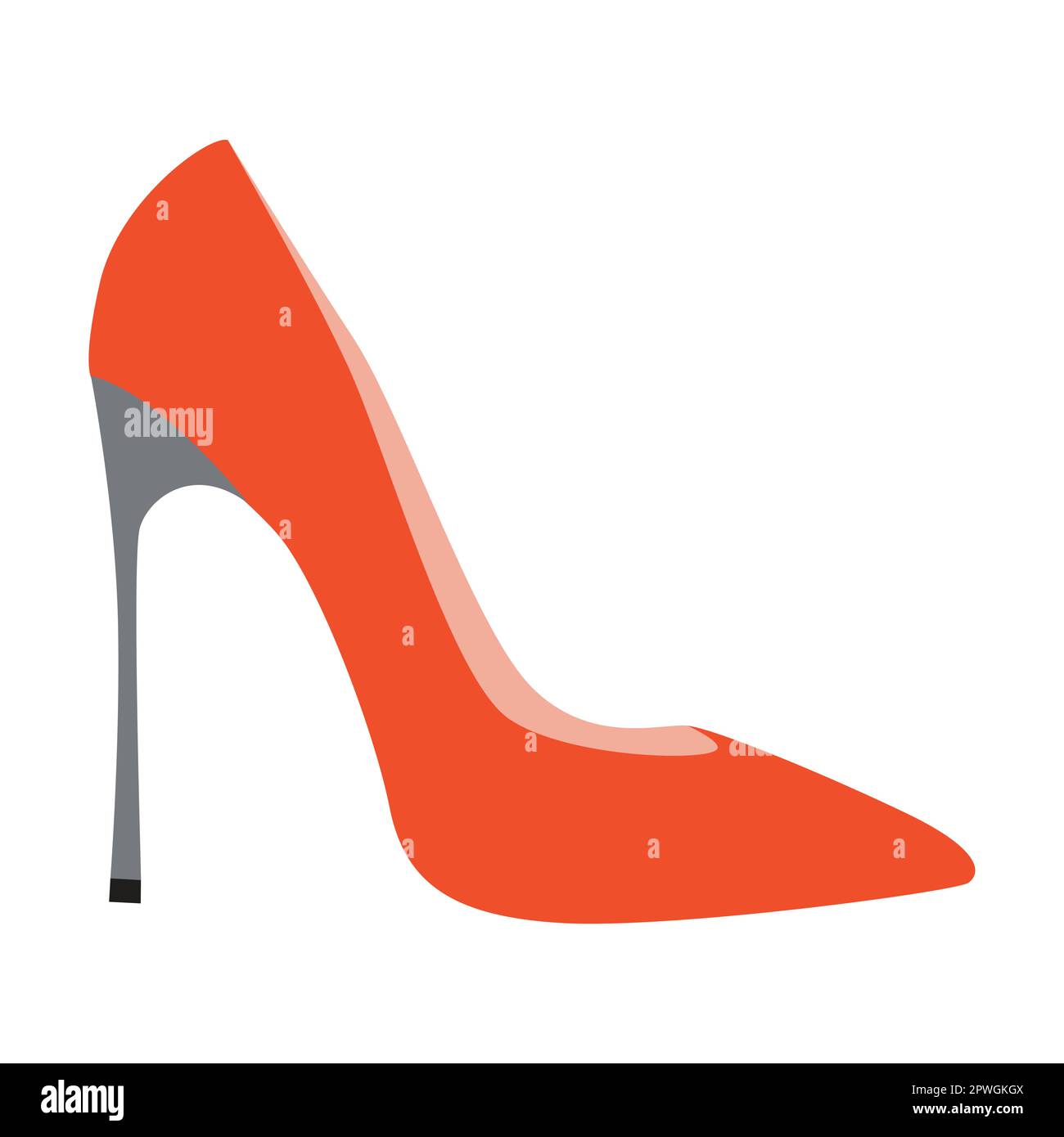 Zapatos de mujer negros con suela roja. ilustración de renderizado