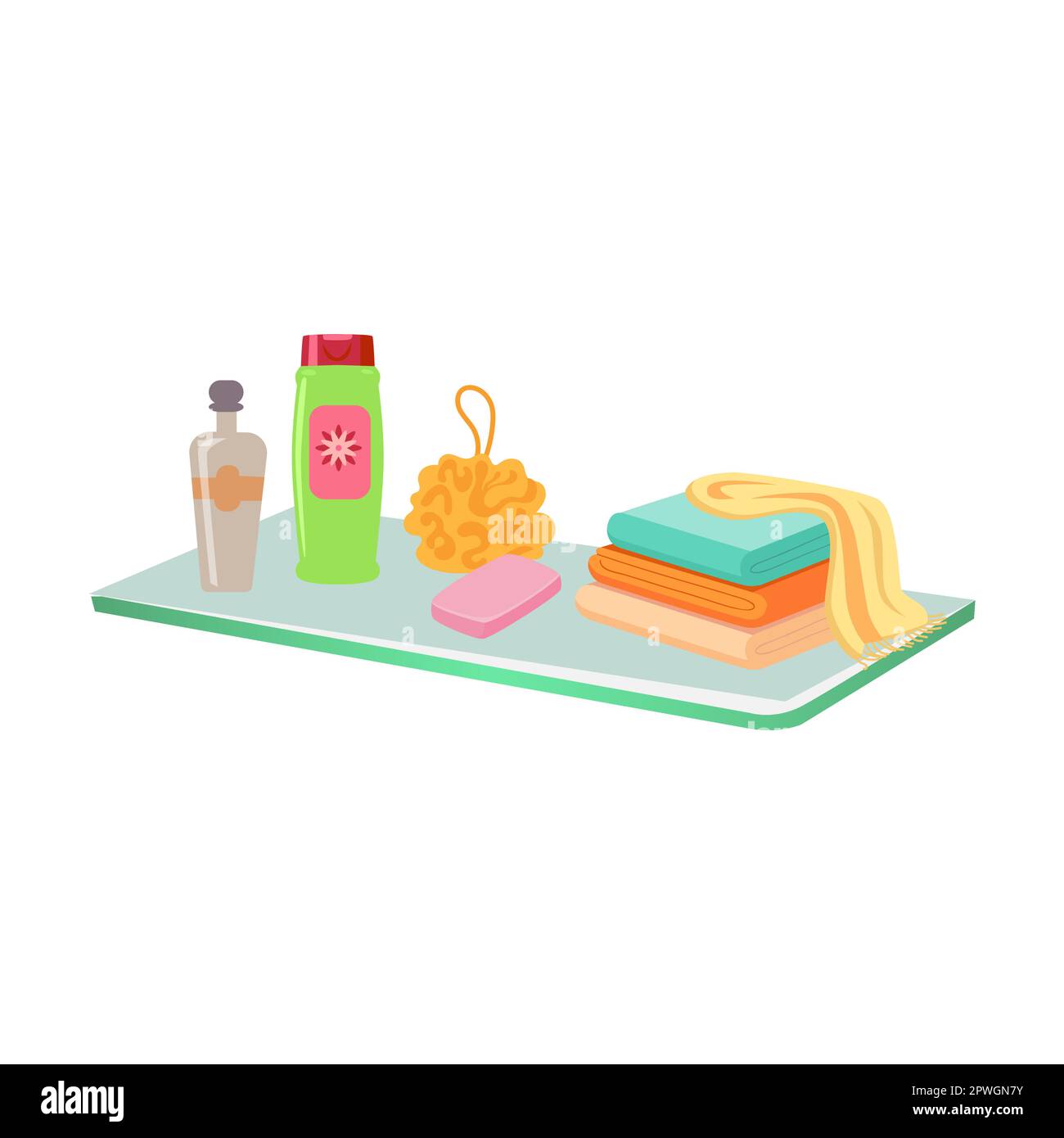 Producto para la higiene personal conjunto ilustración vectorial. Suministros para el hogar para el inodoro o el baño aislados sobre fondo blanco Ilustración del Vector