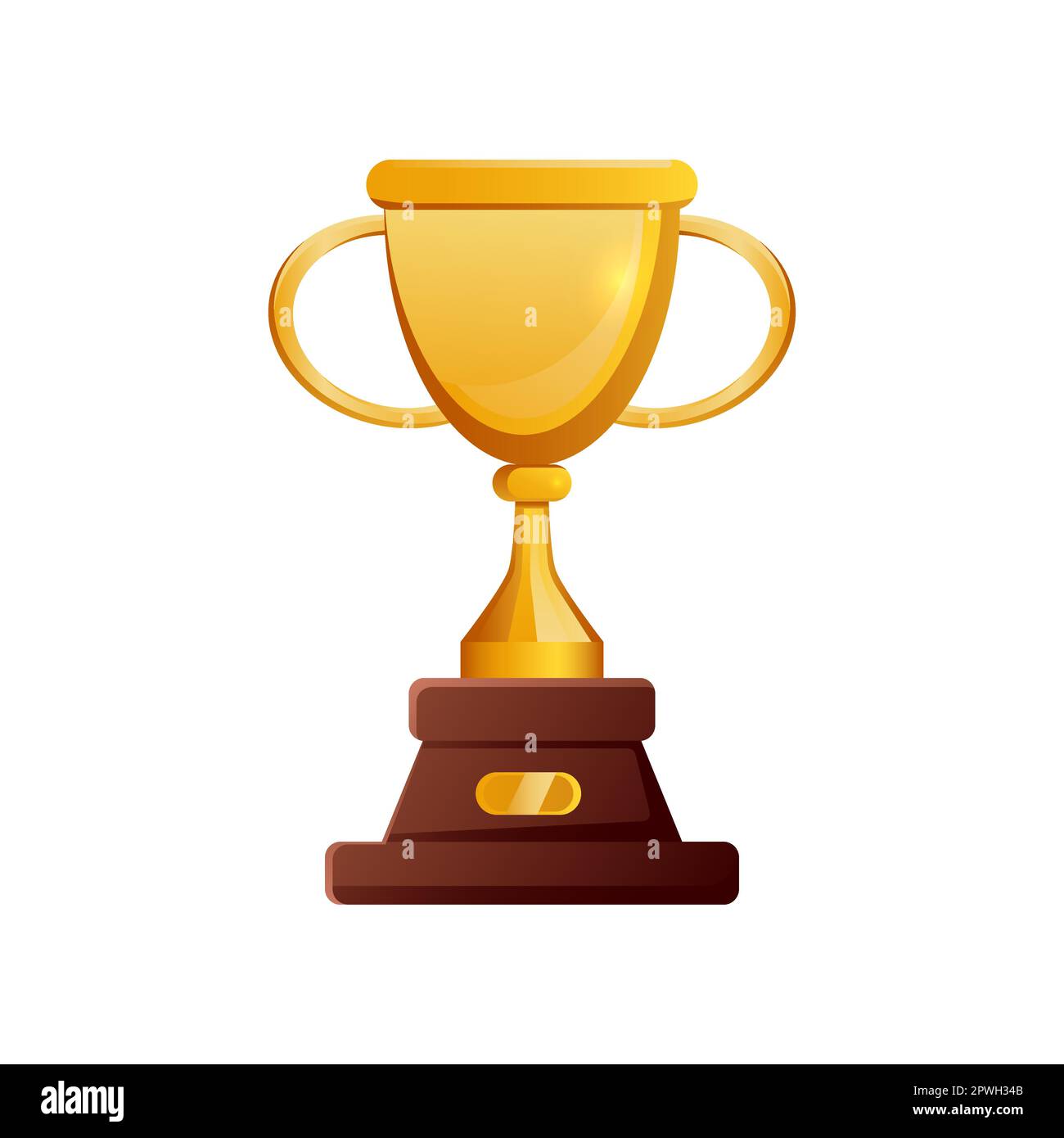 Copa de premio de oro con asas para ganadores y héroes Ilustración del Vector