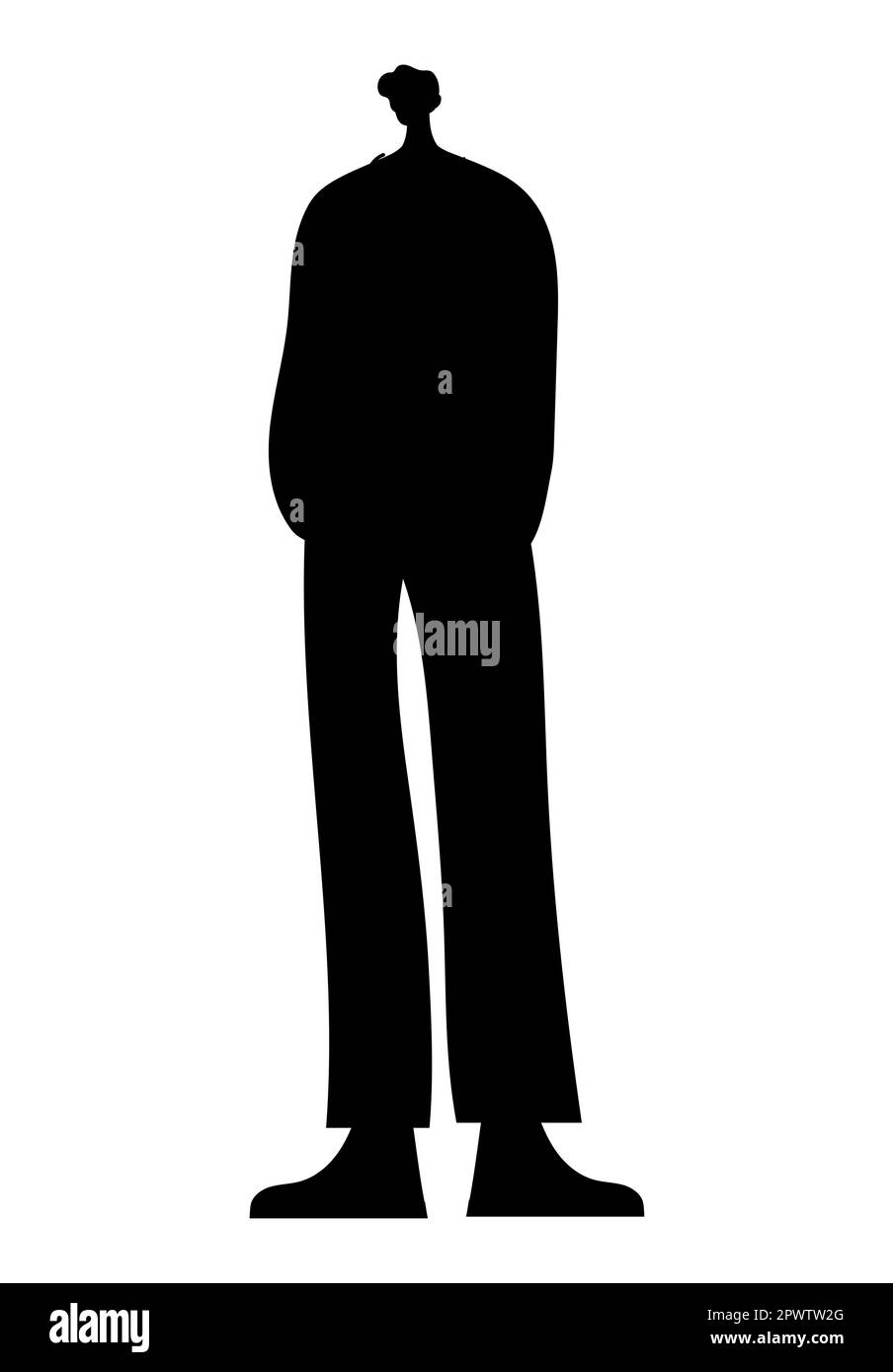 Silueta negra de un hombre de pie con las manos en los bolsillos, ilustración vectorial Ilustración del Vector